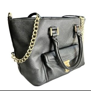 Steve Madden Black Tote with Gold Chain